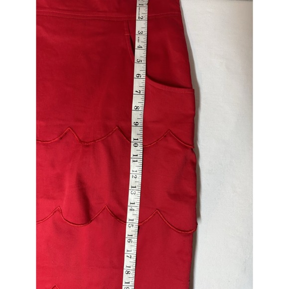 Eshakti Red Straight Pencil Skirt Scalloped Layers Core Basic Size 1X 18W Career - Picture 6 of 7